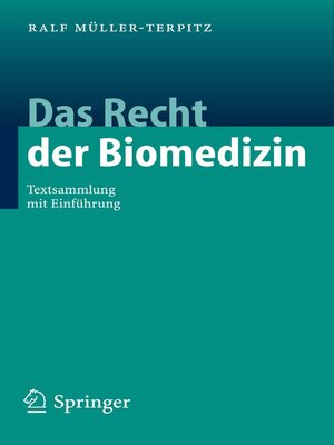 cover image of Das Recht der Biomedizin